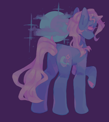 Size: 888x994 | Tagged: safe, alternate version, artist:girl-bug925, derpibooru import, trixie, pony, unicorn, g4, blue coat, dark background, digital art, eyeshadow, makeup, painting, pink eyes