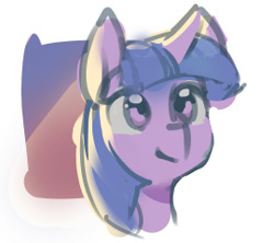 Size: 270x240 | Tagged: safe, artist:creamyogurt, derpibooru import, twilight sparkle, bust, doodle, portrait, simple background