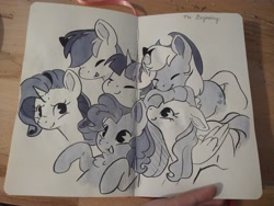 Size: 4000x3000 | Tagged: safe, artist:cutepencilcase, derpibooru import, applejack, fluttershy, pinkie pie, rainbow dash, rarity, twilight sparkle, earth pony, pegasus, pony, unicorn, mane six, traditional art