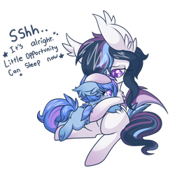 Size: 3000x2988 | Tagged: safe, artist:starlightlore, derpibooru import, oc, oc only, oc:astral flare, bat pony, pony, bat pony oc, comforting, crying, duo, female, filly, foal, simple background, transparent background