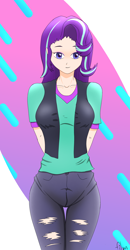 Size: 1928x3696 | Tagged: safe, artist:film77asq, derpibooru import, starlight glimmer, human, clothes, female, humanized, solo