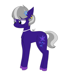 Size: 1997x2388 | Tagged: safe, derpibooru import, oc, oc only, earth pony, pony, ear piercing, female, flower, flower in hair, grandmother, jewelry, necklace, older, pearl necklace, piercing, simple background, slim, solo, transparent background