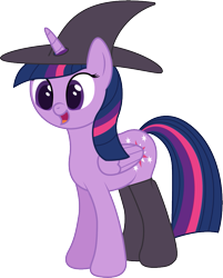 Size: 753x935 | Tagged: safe, artist:joey, derpibooru import, twilight sparkle, twilight sparkle (alicorn), alicorn, clothes, female, hat, mlp fim's twelfth anniversary, simple background, socks, solo, thigh highs, transparent background, vector, witch hat