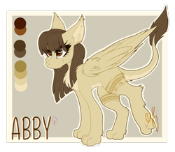 Size: 1847x1609 | Tagged: safe, artist:ezzerie, derpibooru import, oc, oc:abby, cat, sphinx, reference sheet, solo, wings