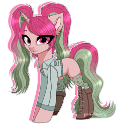 Size: 1920x2012 | Tagged: safe, artist:pinkerminty, derpibooru import, oc, oc only, pony, unicorn, clothes, female, horn, simple background, solo, transparent background, unicorn oc