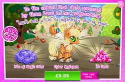 Size: 1964x1297 | Tagged: safe, derpibooru import, applejack, earth pony, pony, robot, robot pony, advertisement, antennae, applebot, camera, costs real money, english, female, gameloft, gem, magic coins, mare, numbers, official, roboticization, sale, solo, solo focus, text, three laws of robotics, tree