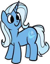 Size: 416x527 | Tagged: safe, artist:nonnyanon, derpibooru import, trixie, pony, unicorn, simple background, smiling, solo, white background