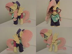 Size: 1597x1199 | Tagged: safe, artist:little-broy-peep, derpibooru import, fluttershy, pony, alternate hairstyle, clothes, hipstershy, irl, photo, plushie, solo