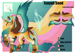 Size: 1920x1358 | Tagged: safe, artist:oneiria-fylakas, derpibooru import, oc, oc:isayah seed, alicorn, pony, colored wings, feathered fetlocks, female, mare, multicolored wings, reference sheet, solo, tail, tail feathers, wings