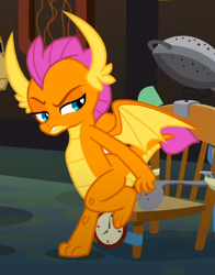 Size: 508x647 | Tagged: safe, derpibooru import, screencap, smolder, dragon, a horse shoe-in, cropped, dragoness, female, smolder is not amused, solo, unamused