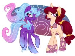 Size: 1600x1200 | Tagged: safe, artist:piichu-pi, derpibooru import, oc, oc only, oc:nephele, oc:sugar plum, pony, unicorn, female, mare, simple background, transparent background