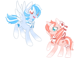 Size: 1024x768 | Tagged: safe, artist:piichu-pi, derpibooru import, oc, oc:passion frail, oc:permafrost, pegasus, pony, unicorn, female, male, mare, simple background, stallion, transparent background