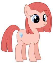 Size: 625x750 | Tagged: safe, artist:bjsampson, derpibooru import, oc, oc only, oc:base, oc:sweet basil, earth pony, pony, blue eyes, cutie mark, disguise, disguised changeling, female, filly, foal, pink body, pink hair, simple background, solo, transparent background