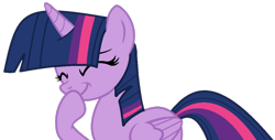 Size: 1039x528 | Tagged: safe, artist:dreamybae, artist:twilyisbestpone, derpibooru import, twilight sparkle, twilight sparkle (alicorn), alicorn, pony, adorkable, base used, cute, dork, eyes closed, female, giggling, hoof over mouth, mare, pegasus wings, simple background, solo, transparent background, twiabetes, wings