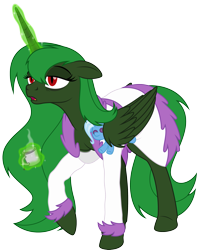 Size: 2253x2864 | Tagged: safe, artist:grypher, derpibooru import, trixie, oc, oc only, oc:evening "eve" canter, alicorn, pony, fallout equestria, artificial alicorn, coffee, dressing gown, green alicorn (fo:e), plushie, simple background, sleepy, solo, tired, transparent background, trixie plushie, vector