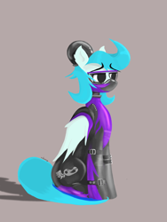 Size: 1620x2160 | Tagged: safe, artist:xdamny, derpibooru import, oc, oc only, oc:piva storm, pegasus, pony, clothes, costume, female, frown, latex, latex suit, shadow, shadowbolts, shadowbolts costume, signature, simple background, sitting, solo, tight clothing, wings, worried