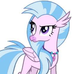Size: 659x678 | Tagged: safe, derpibooru import, edit, edited screencap, screencap, silverstream, classical hippogriff, hippogriff, pony, uprooted, background removed, blue mane, female, mare, pink skin, png, purple eyes, simple background, solo, standing, transparent background