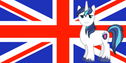 Size: 2400x1200 | Tagged: safe, derpibooru import, shining armor, flag, union jack, united kingdom