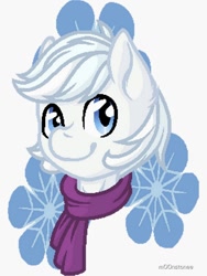 Size: 750x1000 | Tagged: safe, artist:m00nstonee, derpibooru import, double diamond, earth pony, pony, bust, male, portrait, scarf, simple background, solo, stallion, white background