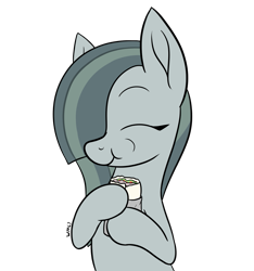 Size: 1415x1511 | Tagged: safe, artist:wapamario63, marble pie, earth pony, pony, burrito, cute, eating, eyes closed, female, flat colors, food, half body, mare, simple background, solo, transparent background