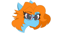 Size: 3840x2160 | Tagged: safe, artist:straighttothepointstudio, derpibooru import, oc, oc only, earth pony, pony, female, glasses, mare, simple background, solo, transparent background, unamused