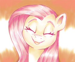 Size: 4500x3717 | Tagged: safe, artist:docwario, derpibooru import, fluttershy, pegasus, pony, bust, cute, eyebrows, eyes closed, female, fluttober, high res, mare, open mouth, open smile, shyabetes, smiling, solo