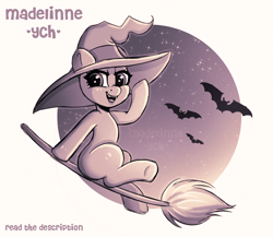 Size: 2444x2122 | Tagged: safe, artist:madelinne, derpibooru import, oc, pony, commission, halloween, hat, holiday, sketch, solo, witch, witch hat, your character here