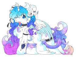 Size: 3649x2710 | Tagged: safe, artist:焰心fireworks, derpibooru import, oc, oc:shining blade, dracony, dragon, hybrid, original species, pony, succubus, succubus pony, simple background, solo, tentacles, transparent background