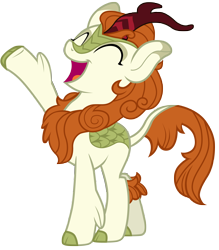 Size: 7000x8000 | Tagged: safe, artist:tardifice, derpibooru import, autumn blaze, kirin, sounds of silence, a kirin tale, absurd resolution, eyes closed, female, open mouth, raised hoof, raised leg, simple background, singing, solo, transparent background, vector