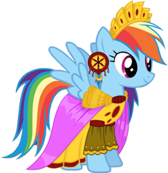 Size: 881x907 | Tagged: safe, artist:pascalmulokozi2, derpibooru import, rainbow dash, clothes, dress, ear piercing, earring, gameloft, jewelry, piercing, rainbow dash always dresses in style, simple background, tiara, transparent background