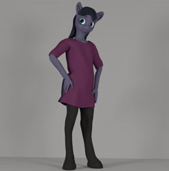 Size: 2040x2070 | Tagged: safe, artist:cicada bluemoon, derpibooru import, oc, oc only, oc:cicada bluemoon, anthro, earth pony, unguligrade anthro, 3d, clothes, femboy, male, socks, solo, stockings, thigh highs