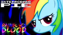 Size: 1280x720 | Tagged: safe, artist:interrobang pie, derpibooru import, rainbow dash, pegasus, pony, abstract background, looking at you, rainbow's blood (song), show accurate, smiling, solo, youtube link, youtube thumbnail