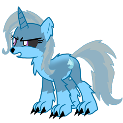 Size: 768x768 | Tagged: safe, artist:bluemario11, derpibooru import, trixie, pony, unicorn, werewolf, colored sclera, female, mare, simple background, solo, teeth, transparent background, vector