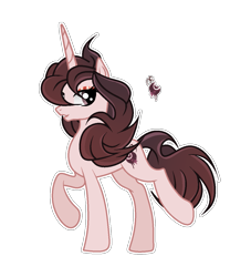 Size: 985x1182 | Tagged: safe, artist:existencecosmos188, derpibooru import, oc, oc only, pony, unicorn, base used, cutie mark, female, hair over one eye, horn, mare, raised hoof, raised leg, side view, simple background, solo, transparent background, unicorn oc, white outline