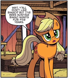 Size: 750x864 | Tagged: safe, artist:pencils, derpibooru import, idw, applejack, earth pony, pony, g4, spoiler:comic, cute, dialogue, female, jackabetes, mare, sad, sadorable, solo, speech bubble