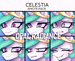 Size: 2773x2250 | Tagged: safe, artist:opal_radiance, derpibooru import, princess celestia, alicorn, pony, emotes, ko-fi, princess, solo