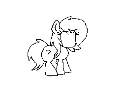 Size: 860x660 | Tagged: safe, artist:yidwags, derpibooru import, oc, oc only, oc:anon filly, earth pony, pony, animated, black and white, female, filly, foal, gif, grayscale, monochrome, simple background, solo, white background