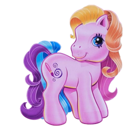 Size: 1557x1557 | Tagged: safe, derpibooru import, toola roola, earth pony, pony, g3, female, official, paintbrush, simple background, solo, standing, transparent background