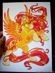 Size: 675x900 | Tagged: safe, alternate version, artist:anniemsson, derpibooru import, oc, oc only, pegasus, pony, photo, solo, traditional art