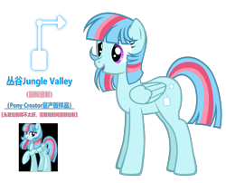 Size: 5434x4389 | Tagged: safe, artist:equestria secret guard, derpibooru import, oc, oc only, oc:jungle valley, oc:丛谷, pegasus, pony, pony creator, chinese, female, mare, pegasus oc, simple background, solo, transparent background, vector, wings