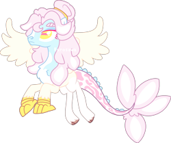 Size: 2091x1752 | Tagged: safe, artist:kurosawakuro, derpibooru import, oc, draconequus, hybrid, base used, female, interspecies offspring, offspring, parent:discord, parent:fluttershy, parents:discoshy, simple background, solo, transparent background