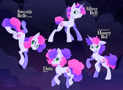 Size: 4096x2979 | Tagged: safe, artist:pastacrylic, derpibooru import, silver bell, sweetie belle, pony, unicorn, female, genderfluid, male, rule 63, solo