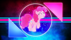 Size: 3840x2160 | Tagged: safe, artist:cloudyglow, artist:game-beatx14, derpibooru import, edit, pinkie pie, earth pony, pony, female, mare, smiling, solo, wallpaper, wallpaper edit