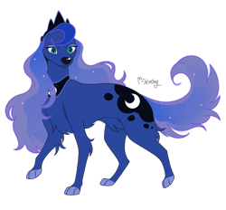 Size: 928x861 | Tagged: safe, artist:beinting, derpibooru import, princess luna, dog, crown, cute, dogified, female, jewelry, lunabetes, moonmutt, regalia, signature, simple background, solo, species swap, transparent background