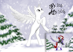 Size: 1900x1350 | Tagged: safe, artist:volpoune, derpibooru import, oc, oc only, pegasus, pony, unicorn, commission, cute, harry potter (series), ravenclaw, snow, snowfall, solo, winter, witch, ych sketch