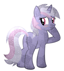 Size: 4202x4672 | Tagged: safe, artist:kuren247, derpibooru import, oc, oc only, oc:soul quartz, crystal pony, pony, unicorn, g4, blank flank, blushing, butt, looking back, plot, show accurate, simple background, solo, the crystal empire 10th anniversary, transparent background