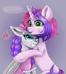 Size: 3030x3390 | Tagged: safe, artist:ske, derpibooru import, oc, oc:melody libris, bat pony, pony, unicorn, duo, oc x oc, princess, shipping