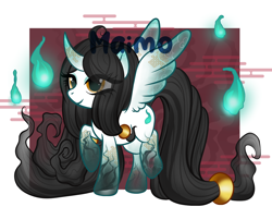 Size: 1192x960 | Tagged: safe, artist:maimoart, derpibooru import, oc, oc only, alicorn, pony, alicorn oc, eye clipping through hair, female, horn, mare, raised hoof, raised leg, solo, wings, wisp