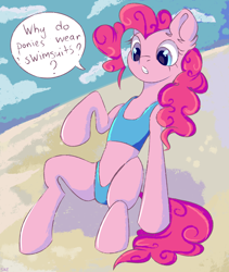 Size: 2520x2990 | Tagged: safe, artist:ske, derpibooru import, pinkie pie, earth pony, pony, clothes, solo, swimsuit