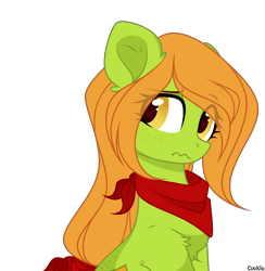 Size: 2908x2980 | Tagged: safe, artist:kawaiizhele, derpibooru import, oc, oc only, oc:lottery, earth pony, pony, fallout equestria, female, freckles, heart, heart eyes, mare, red scarf, simple background, solo, transparent background, wavy mouth, wingding eyes